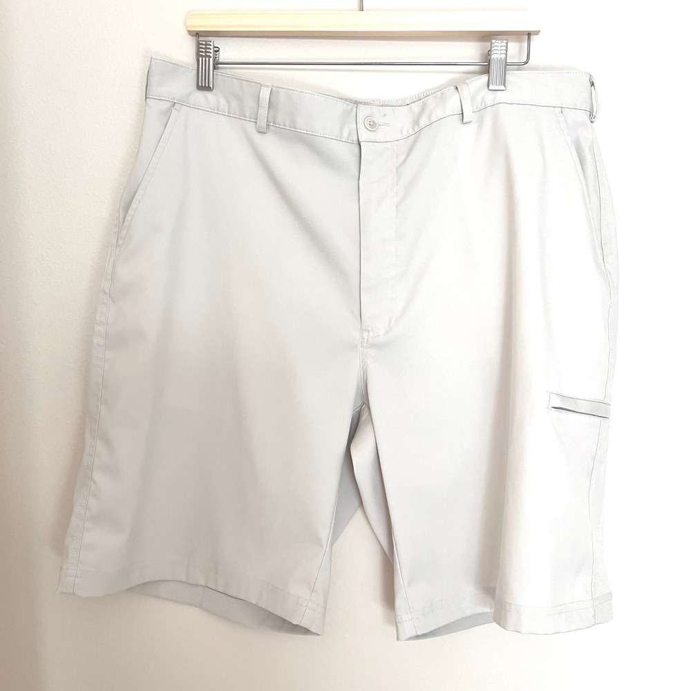 Pebble Beach Performance Mens Golf Shorts Size 38 Light Khaki Stretch Flat Front